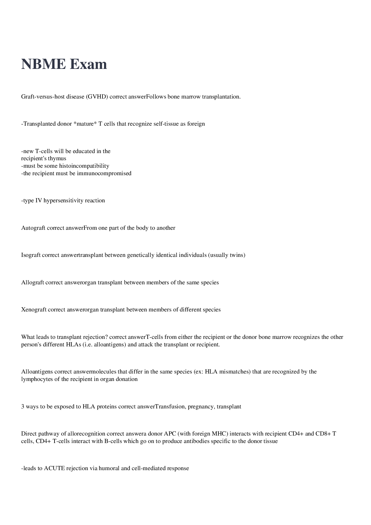 Preview image for NBME Exam 2023 WITH 100% CORRECT ANSWERS